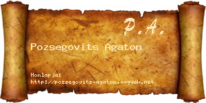 Pozsegovits Agaton névjegykártya